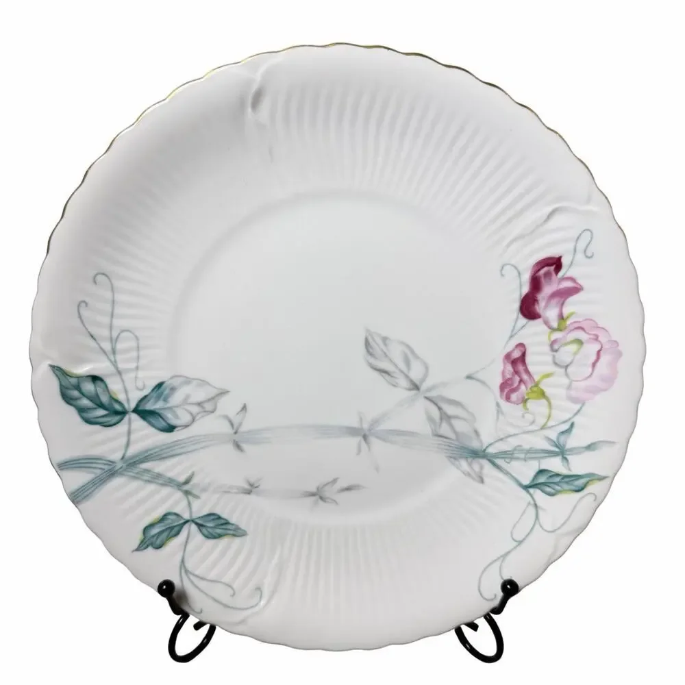 Vintage Gold China Sweet Pea Plate Floral Painted Made in Japan
